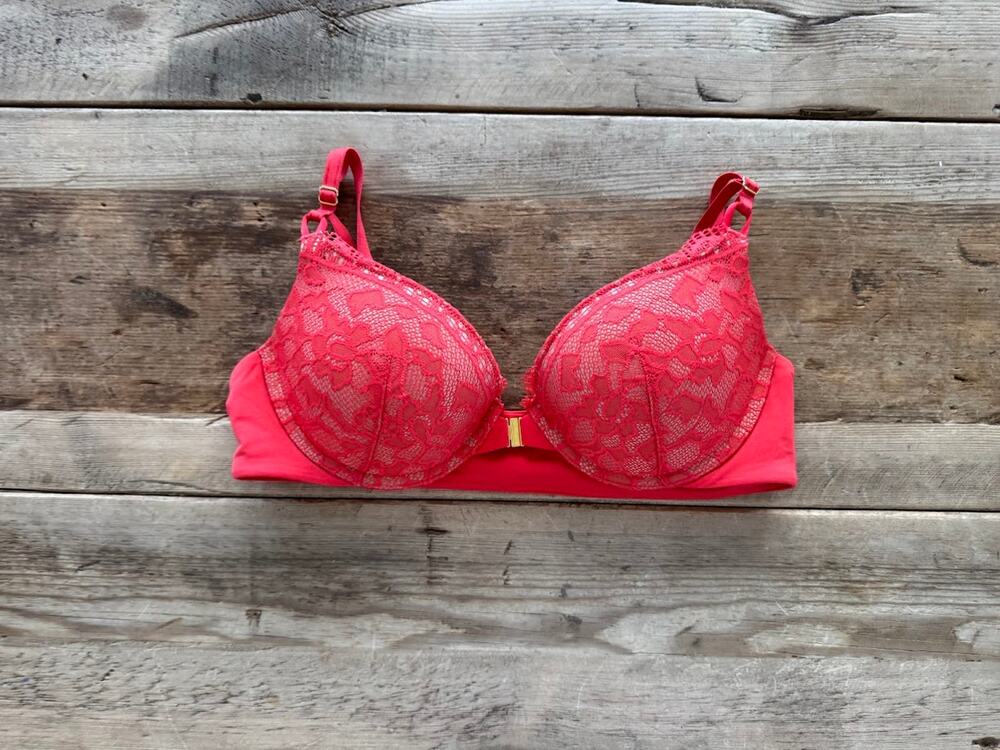 SOMA Red Vamp Lace 34D Embraceable Push Up Front Close‎ Plunge Bra